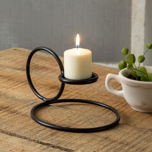 ring candle holder-rustic farmhouse decor