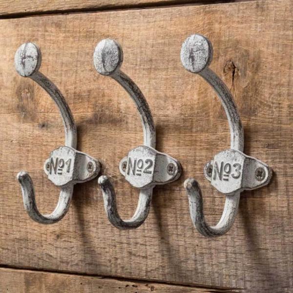 Sheffield Home Wall Hooks, Cast Iron, Rustic Chic Shabby Vintage