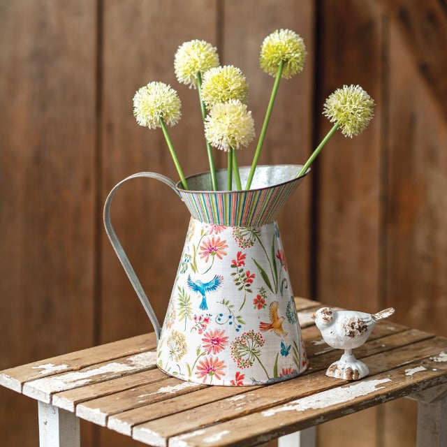 Tall Floral Pitcher