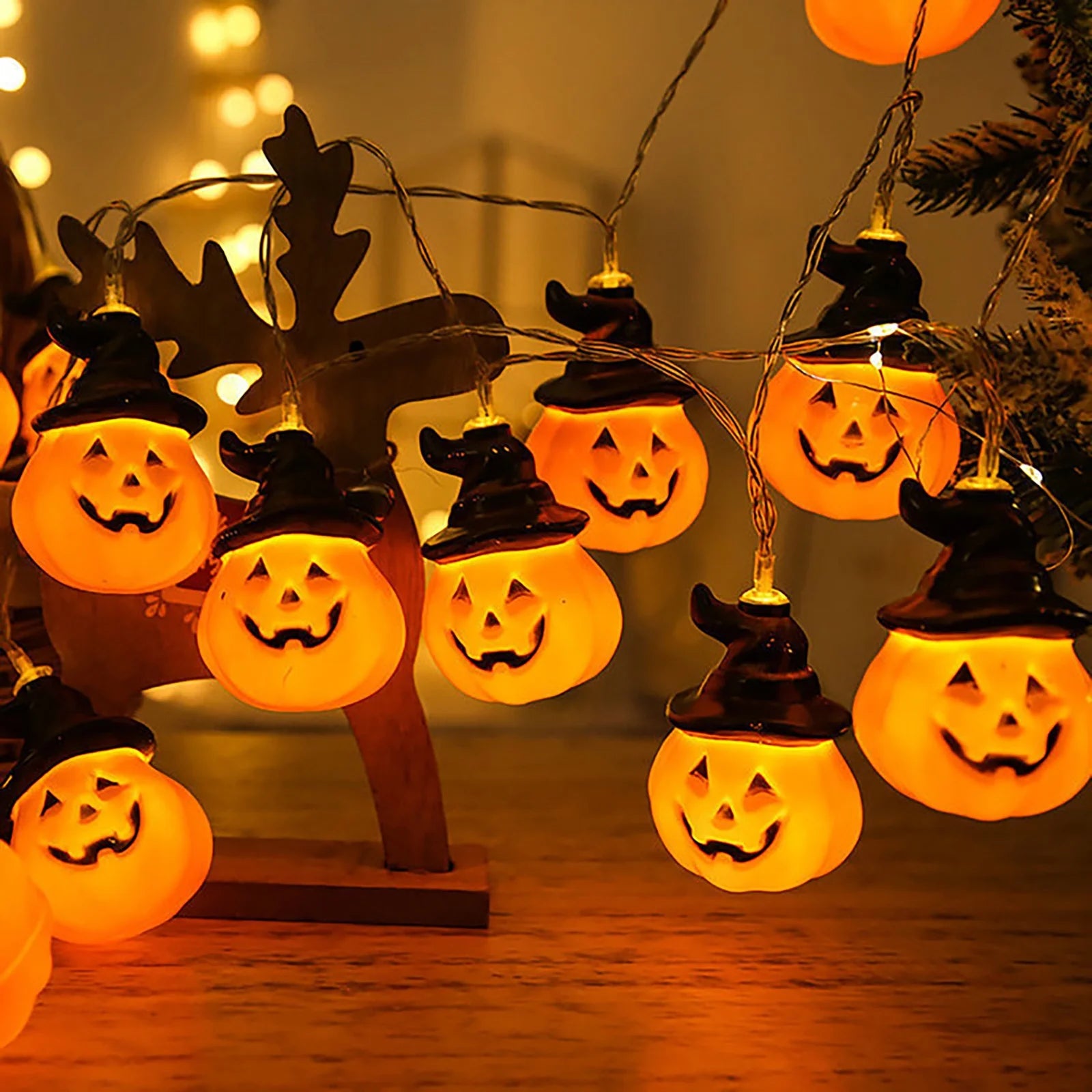 9.8 FT 20 LED Halloween Pumpkin String Lights, LED Pumpkin Lights, Holiday Lights for Outdoor Decor