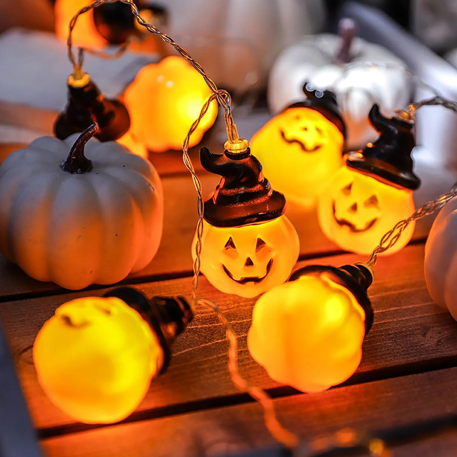 9.8 FT 20 LED Halloween Pumpkin String Lights, LED Pumpkin Lights, Holiday Lights for Outdoor Decor