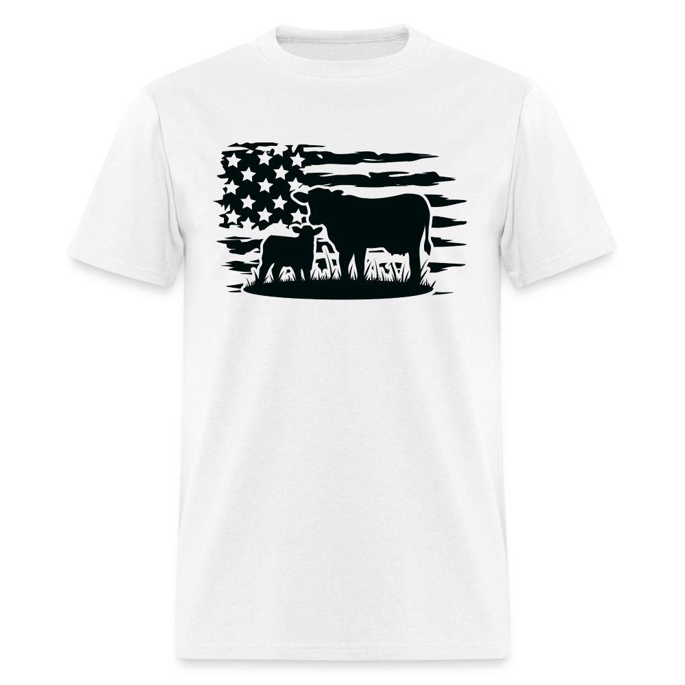 Patriotic Cow Tee - white