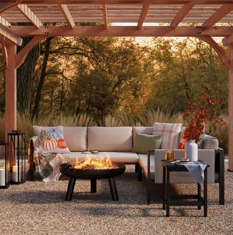 Lataivia round Steel Wood Burning Fire Pit