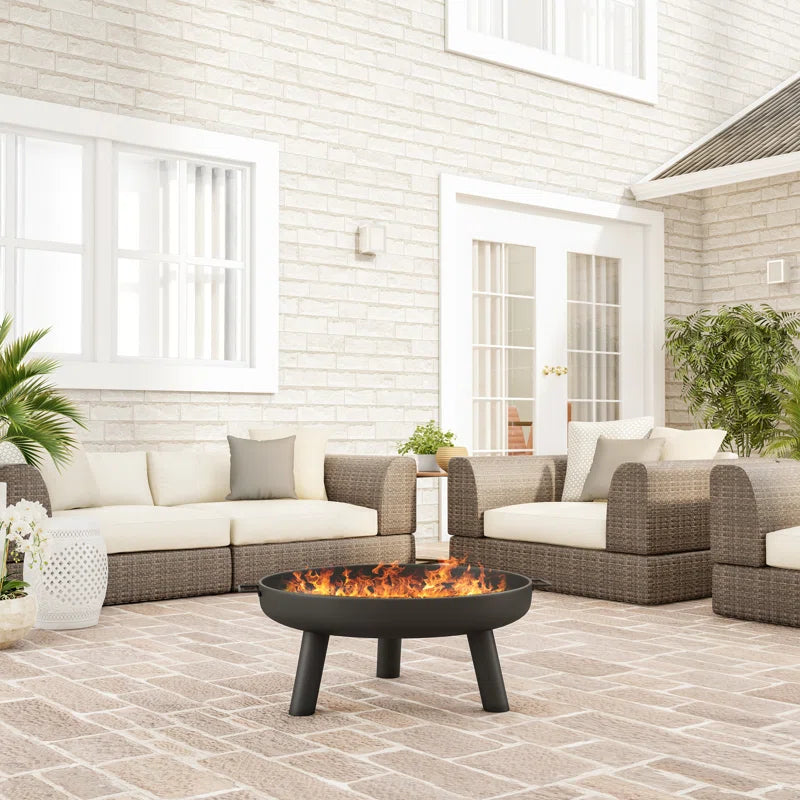 Lataivia round Steel Wood Burning Fire Pit