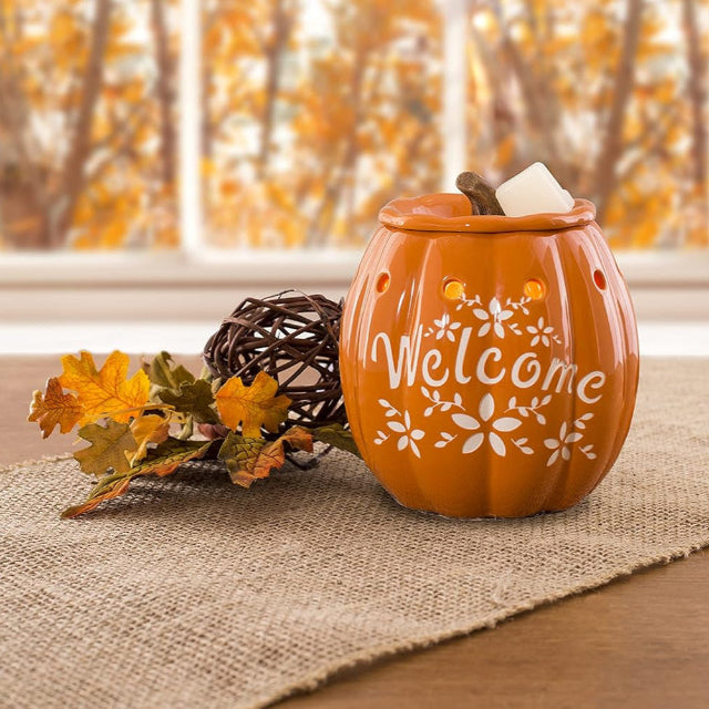 Wax Melt Warmer - Autumn Collection Welcome Fall - Candle Wax Melter for Fragrance Cubes and Tarts