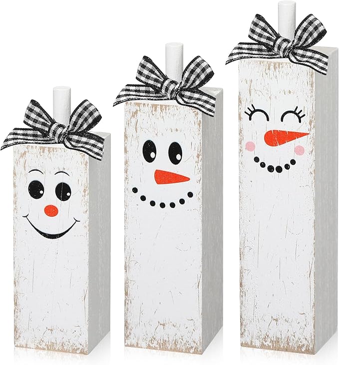 Snowmen Wooden Block