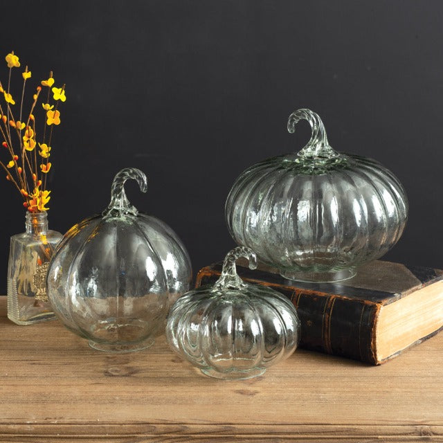 Glass Pumpkins - Set of 3