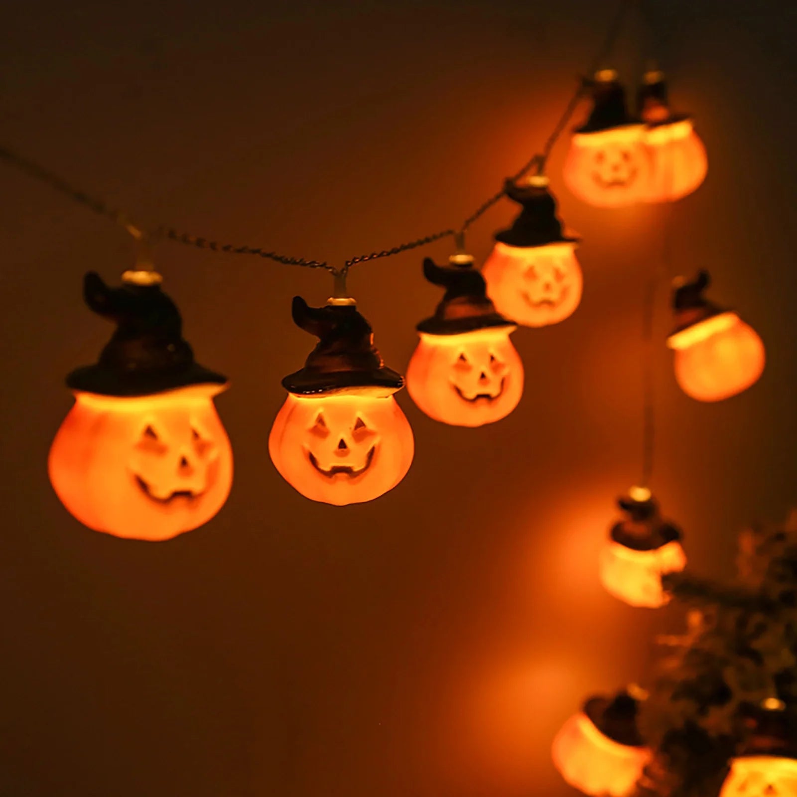 9.8 FT 20 LED Halloween Pumpkin String Lights, LED Pumpkin Lights, Holiday Lights for Outdoor Decor