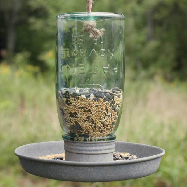 Rustic Farmhouse Bird Feeder, Hanging bird feeder with seeds inside