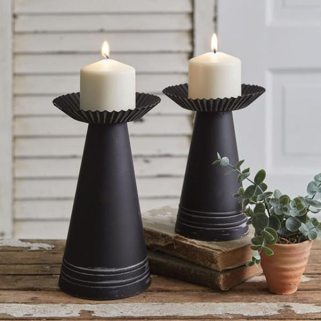Black Candle Holders - Set of 2