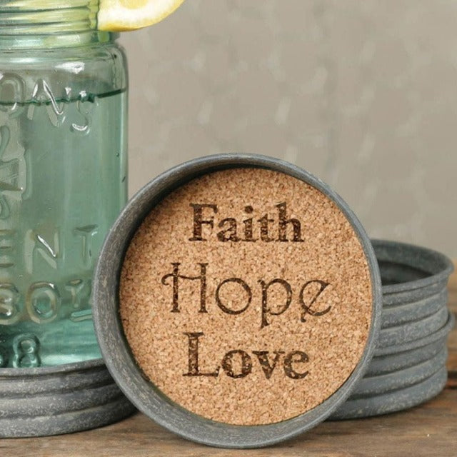 Faith, Hope, Love Coasters