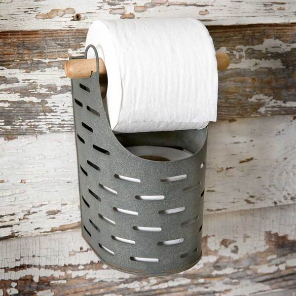 Toilet Paper Roll Holder Bucket Wall Mount | Rustic Decor