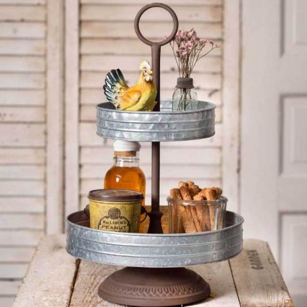 Two Level Baking Tier Stand | Rustic Farmhouse Decor